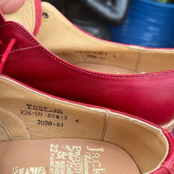 🏴󠁧󠁢󠁥󠁮󠁧󠁿 Jack Wills Made in England Red Leather Oxfords UK 6 - Picture 16 of 17